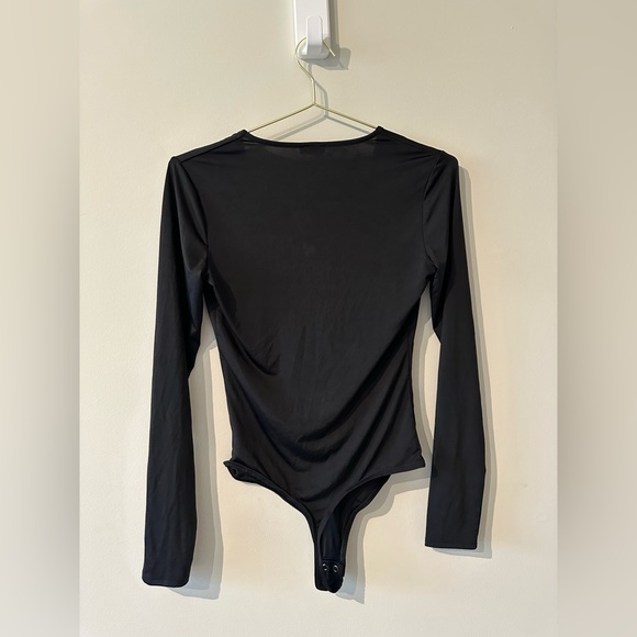 Express Black Body Contour Compression V-Neck Long Sleeve Bodysuit size Small - Picture 8 of 10